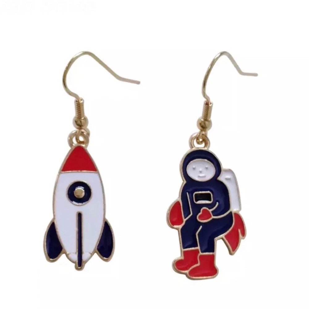 Rocket and Astronaut Space Earrings